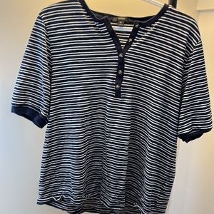J. Crew cotton knit striped navy& white t-shirt XL